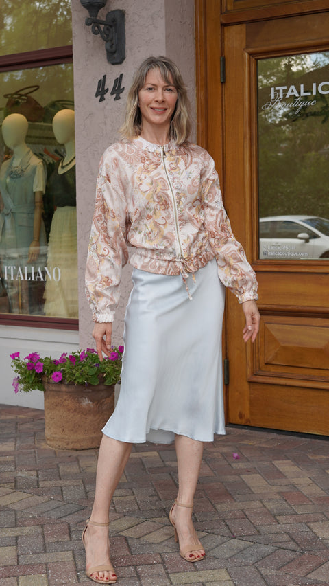 Smooth blue skirt — ITALICA Boutique Sarasota