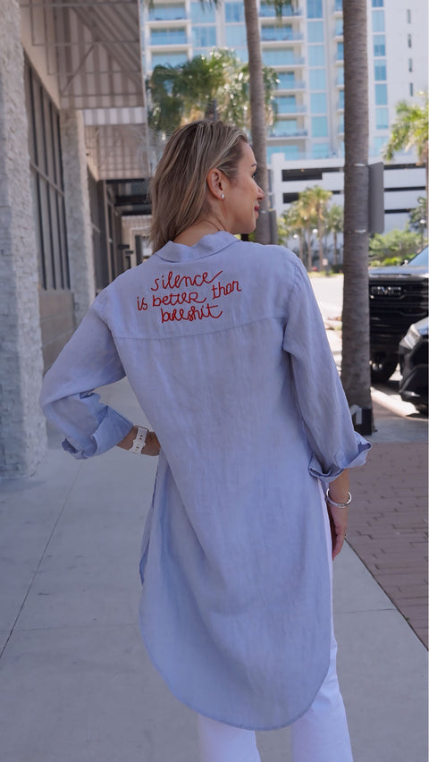 Elongated linen shirt — ITALICA boutique